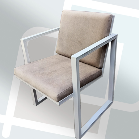 Chaise tissu metal solide