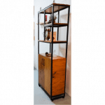 meuble etagères bois rouge
