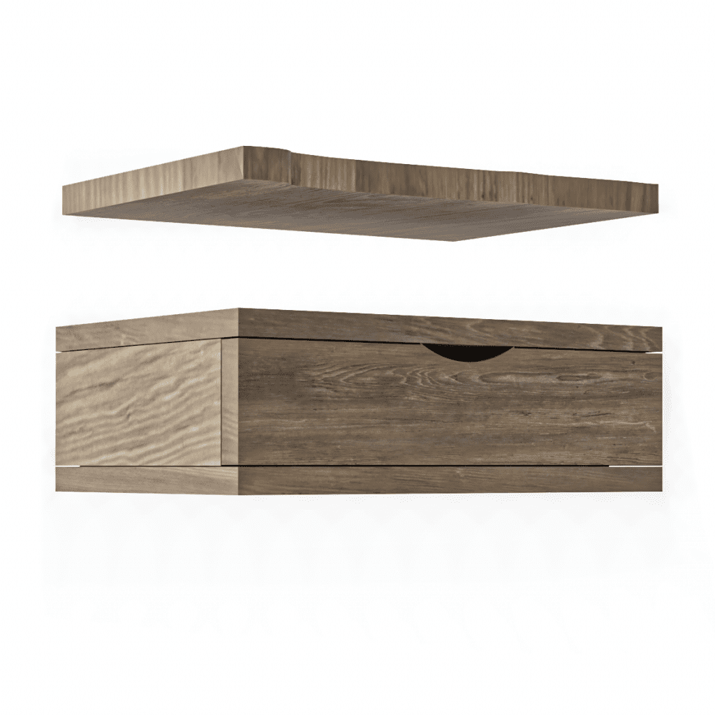 table de nuit seba flottante fabriqué en bois massif