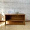 meuble de salle de bain en bois massif essence chêne