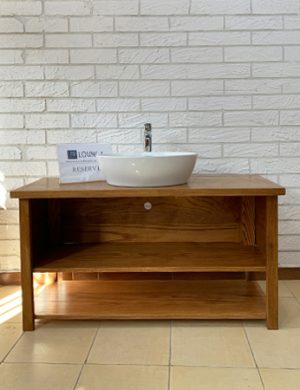 meuble de salle de bain en bois massif essence chêne