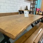 Dining Table and 2 Benches Set – Image 2