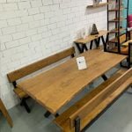 Dining Table and 2 Benches Set – Image 3